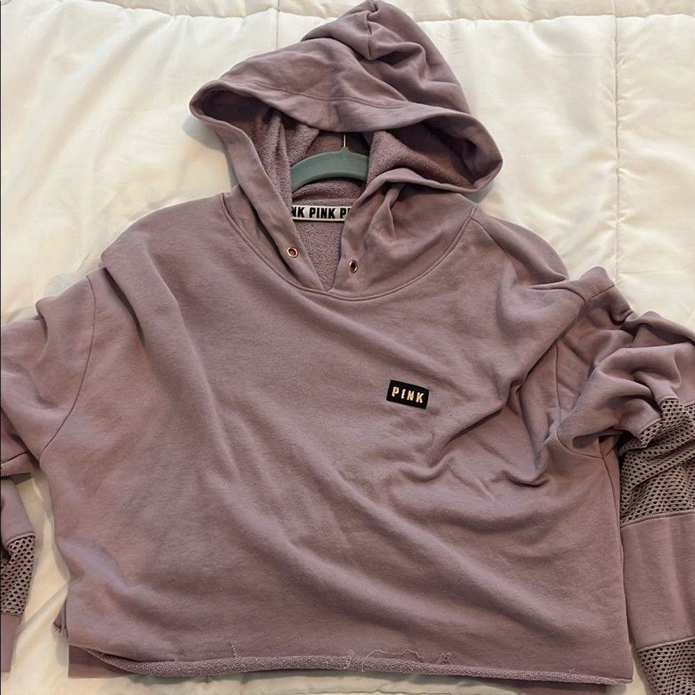 Pink Hoodie with Mesh Sleeves